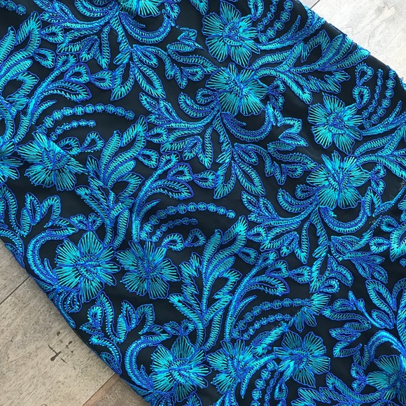 JS Collections Mesh Fit and Flare Cocktail Dress 8 - Picture 7 of 9